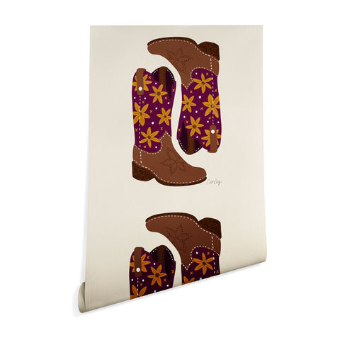 Cat Coquillette Cowgirl Boots Fuchsia Orange Wallpaper